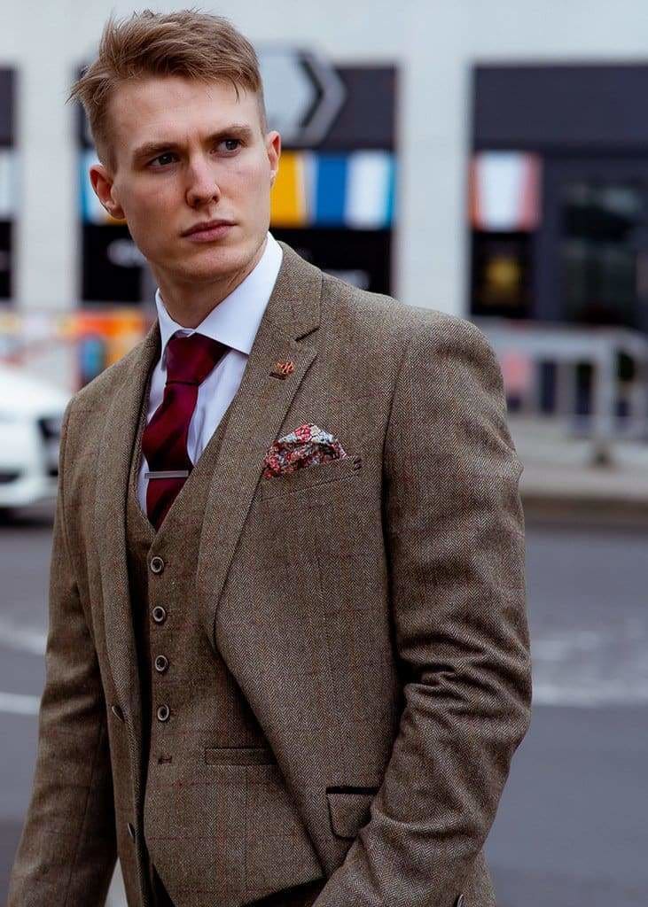 Cavani Gaston Sage Men's 3 Piece Suit - Premium Slim Fit Business Suit for Weddings, Interviews & Formal Events