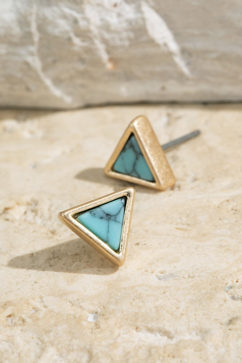 UBS036 Triangle Turquoise Pendant Necklace - Handmade Boho Jewelry for Women - Perfect for Casual Wear, Layering & Gift Giving