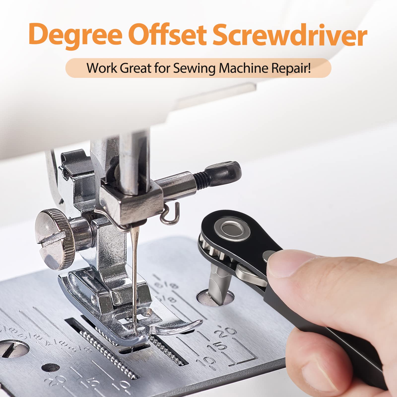 90 Degree Angled Ratcheting Screwdriver Set - Compact Offset Screwdriver for Tight Spaces, Perfect Gifts for Men & Women, Dad, Mom, Husband, Wife - Ideal for DIY Repairs, Sewing Machines, Electronics, and Automotive Work