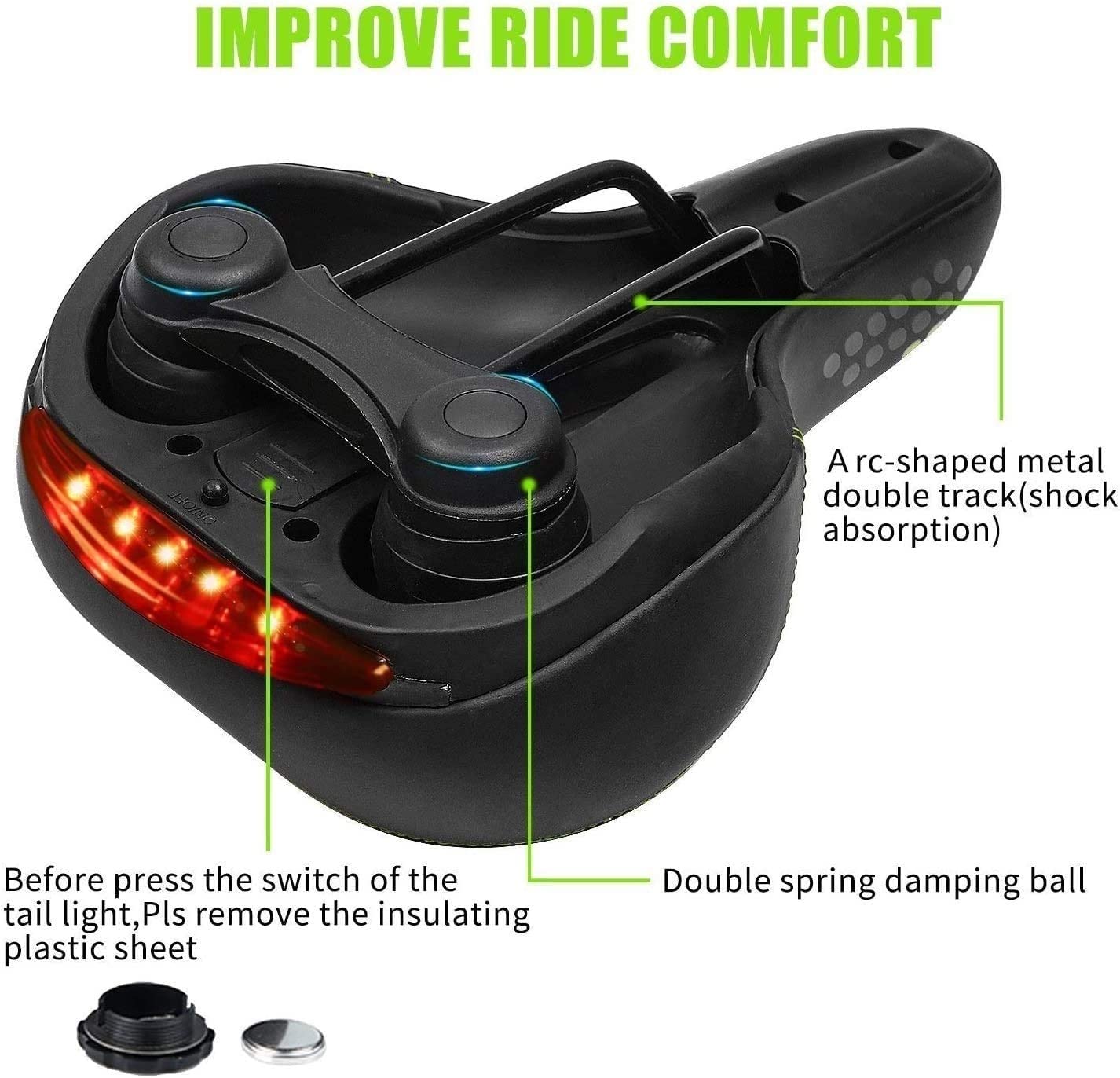 Comfortable Waterproof Bike Saddle Seat Cushion for Men & Women - Wide Bicycle Seat for Stationary, Exercise, Indoor, Mountain & Road Bikes - Perfect for Commuting, Fitness Training & Outdoor Cycling Adventures