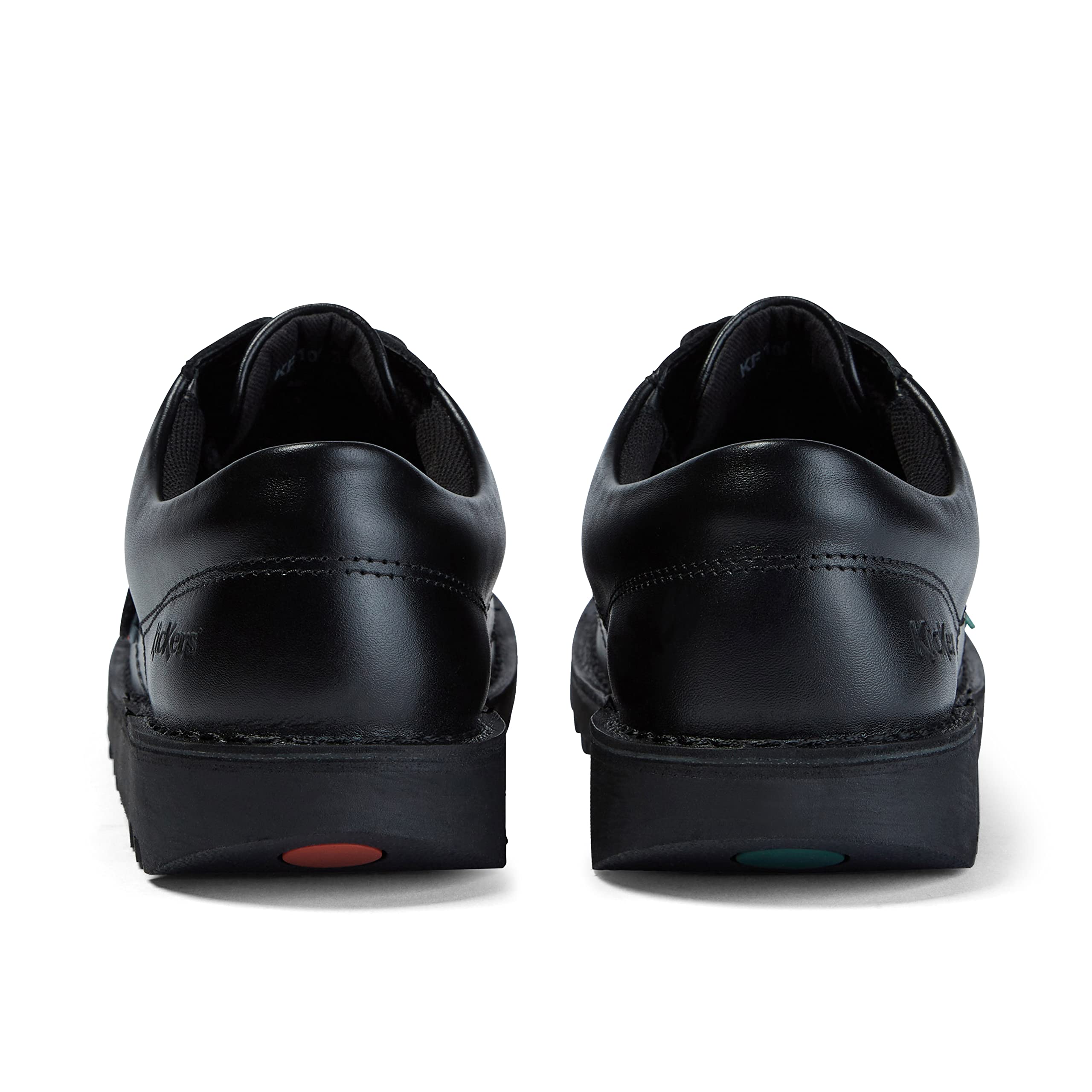 Kickers Kick Lo Y Black Leather School Shoes for Kids - Comfortable & Durable Boys' Casual Sneakers for School, Play & Everyday Wear