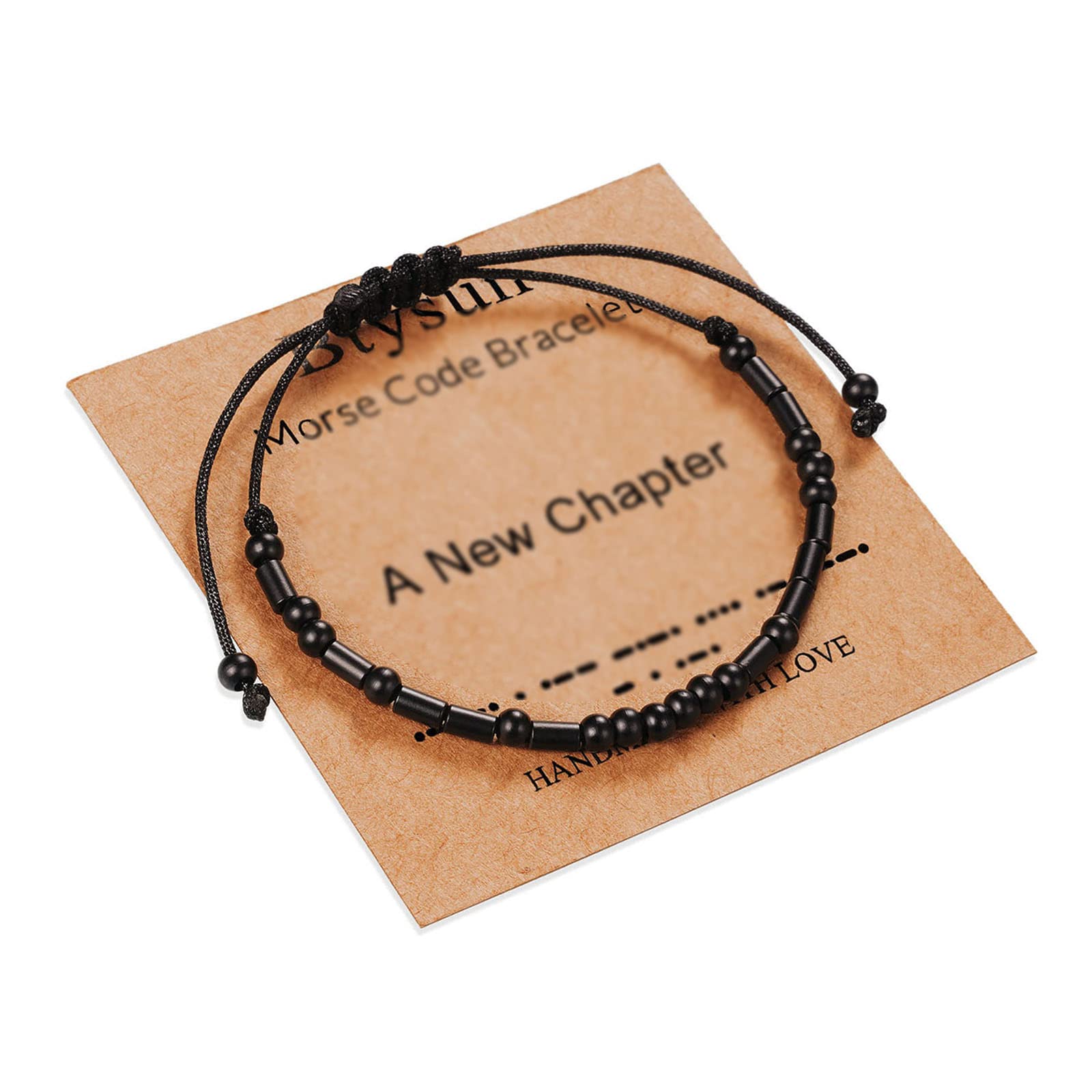 Morse Code Bracelet for Women & Men - Adjustable Black Braided Leather Friendship Bracelet - Inspirational Gift for Her, Sister, Daughter, Mom, Dad - Best Friend Birthday & Christmas Jewelry - Perfect for Daily Wear, Couple Matching & Special Occasions