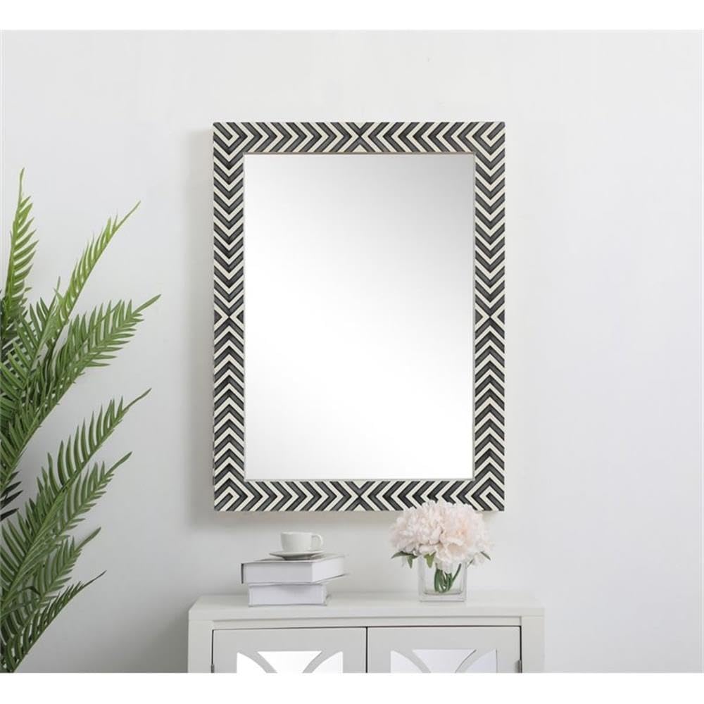 Elegant Chevron MDF Glass Mirror 36x27 - Modern Home Decor