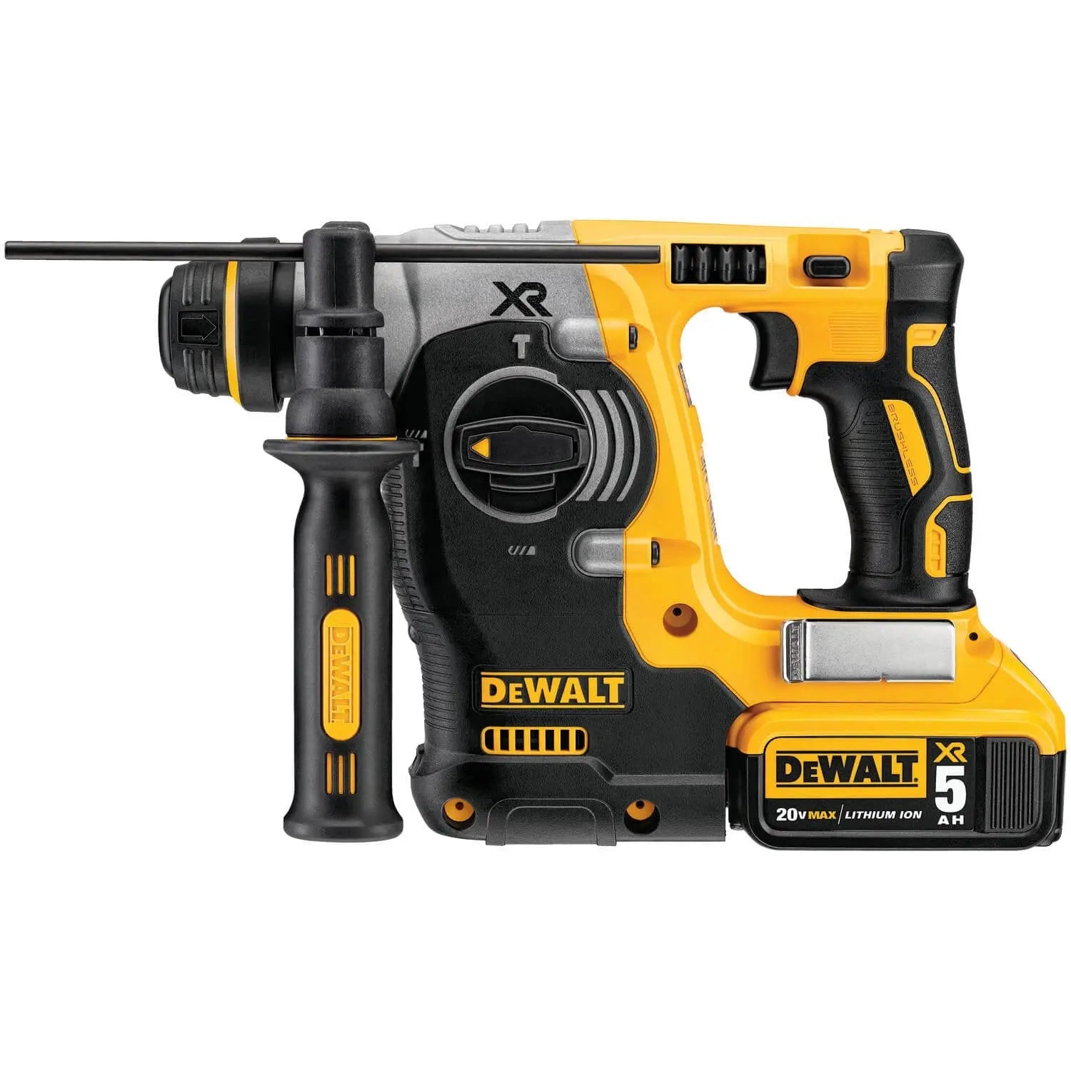 DEWALT DCH273P2 20V Max Brushless SDS Rotary Hammer Kit with 5Ah Battery - Powerful Cordless Hammer Drill for Concrete, Masonry & Demolition Work - Perfect for Construction, Renovation & DIY Projects