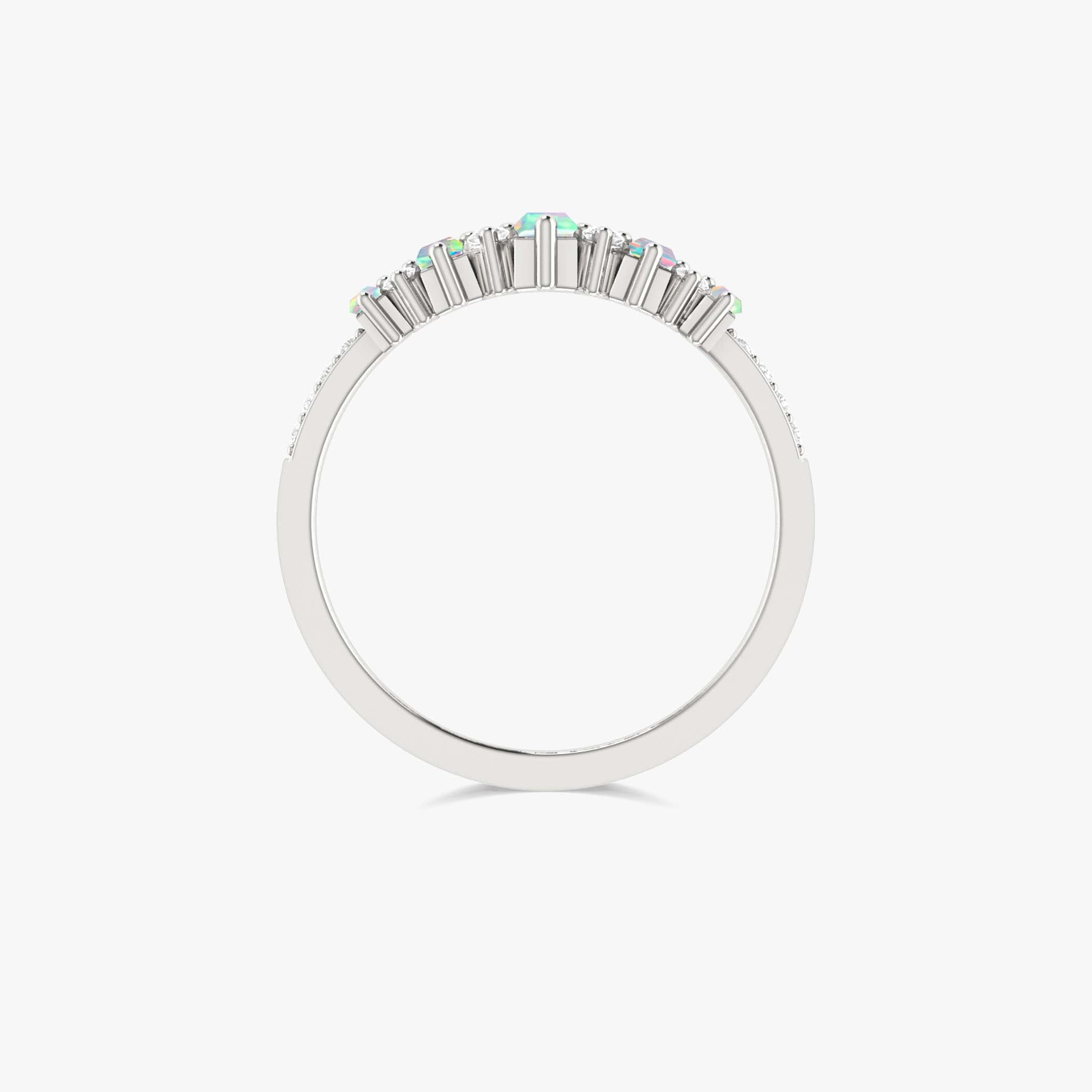 Elegant White Baguette Fire Opal Gemstone Ring for Women – Perfect for Weddings, Parties & Special Occasions