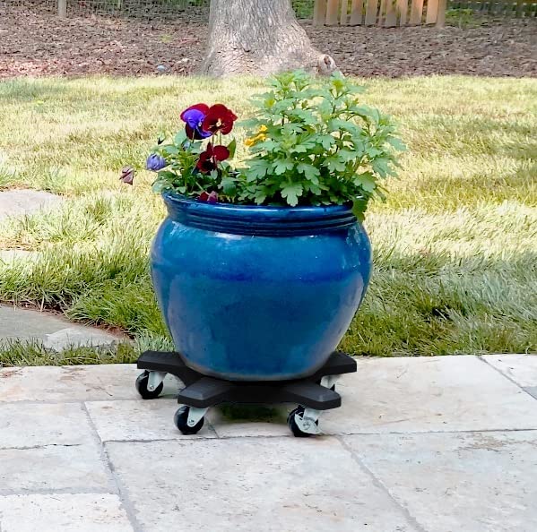 Bosmere S14410 Heavy Duty Plant Caddie with Wheels - 500lb Capacity Rolling Plant Stand (14-Inch, Black) - Perfect for Indoor/Outdoor Potted Plants, Garden Decor & Easy Mobility