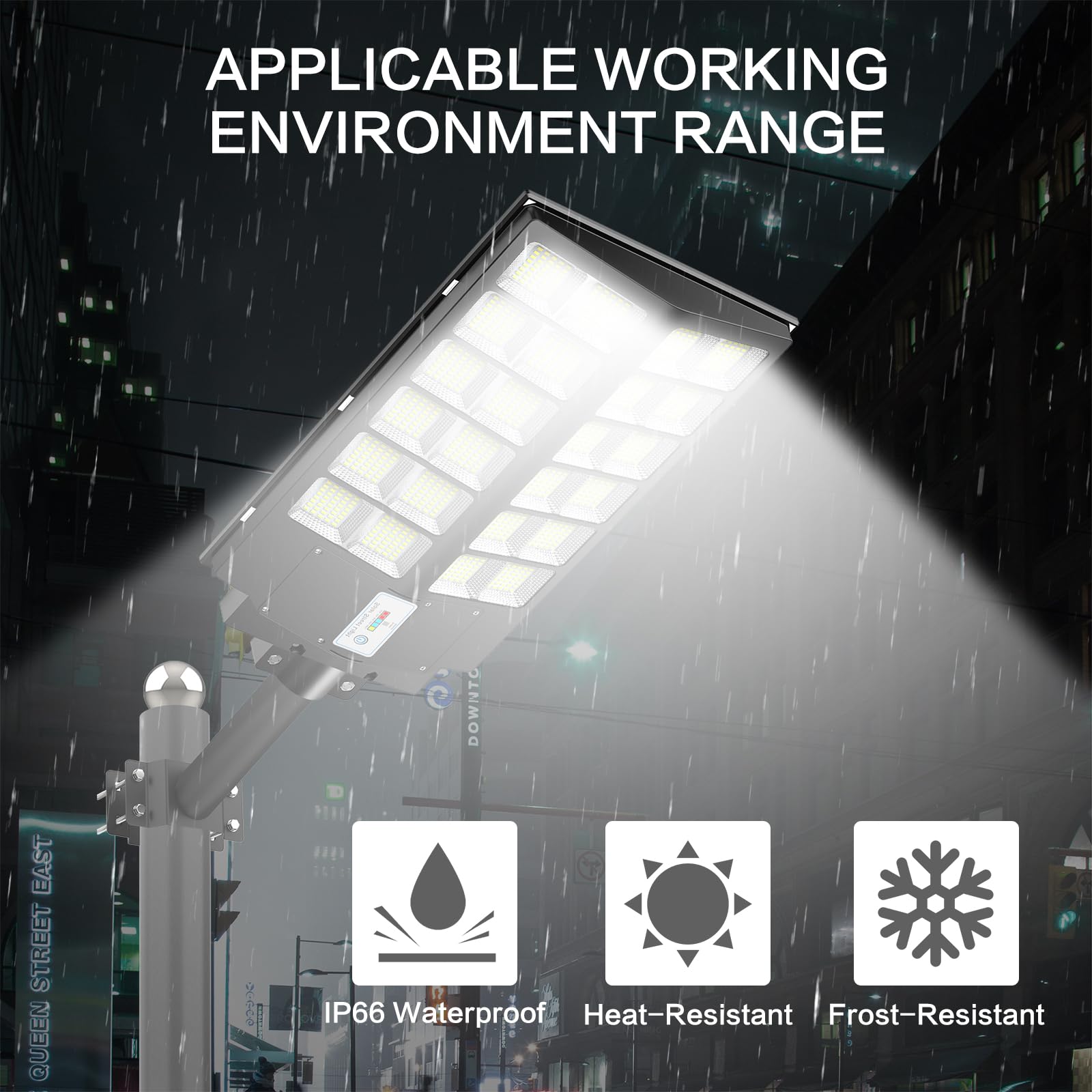 4200W Solar Street Lights Outdoor Waterproof - 450000 Lumens Dusk to Dawn Solar Flood Lights with Motion Sensor & Remote Control - LED Solar Lights for Parking Lot, Garden, Pathway, and Backyard Security Lighting