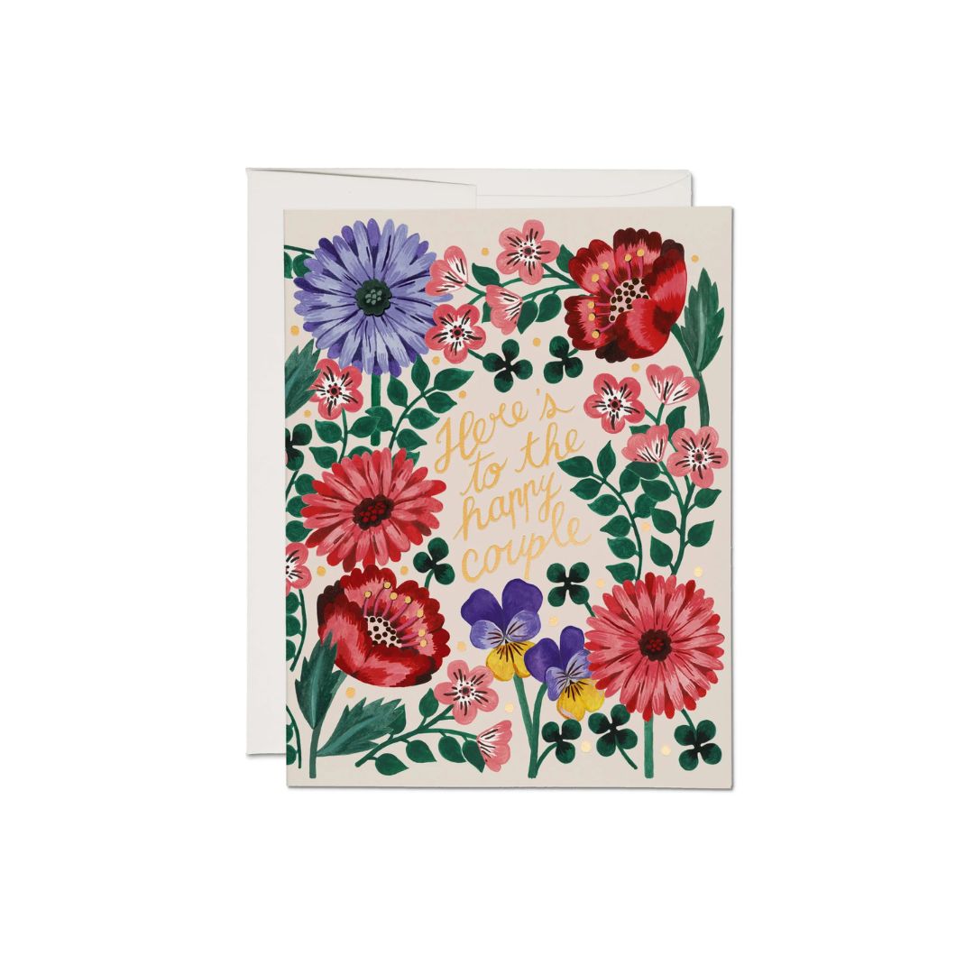 Elegant Blooming Couple Wedding Card - Romantic Floral Invitation for Wedding, Engagement & Anniversary - Perfect for Bridal Shower, Vow Renewal & Special Celebrations