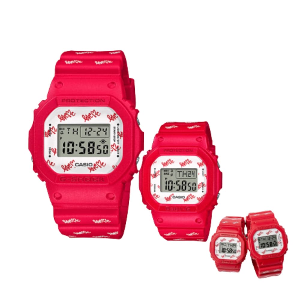Casio Baby-G & G-Shock Digital Watch for Men & Women - Red Resin Strap, Shock Resistant, Water Resistant (Model LOV-20B-4D) - Perfect for Sports, Outdoor Activities & Everyday Wear