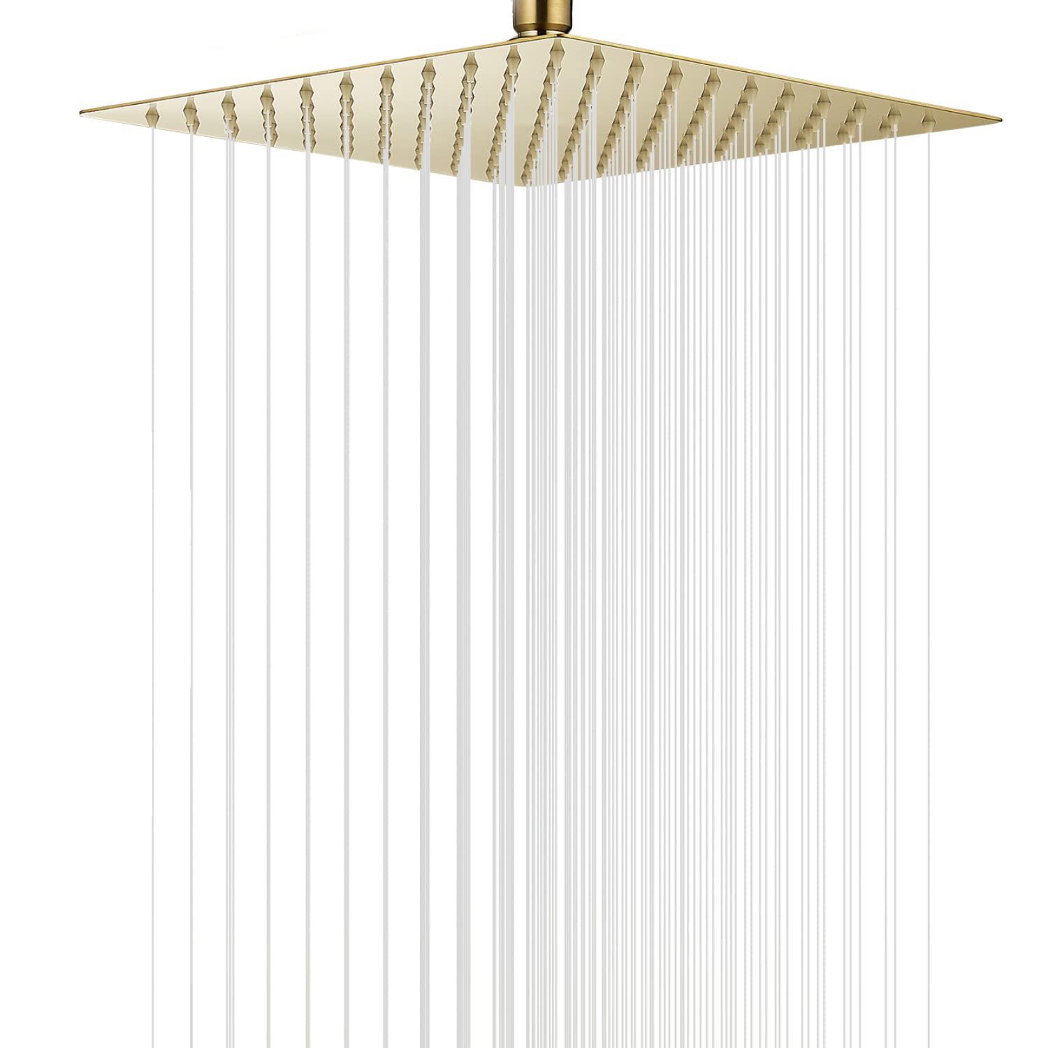 GGStudy 12 Inch High Pressure Square Shower Head - Stainless Steel Ultra Thin Rainfall Showerhead with 1/2