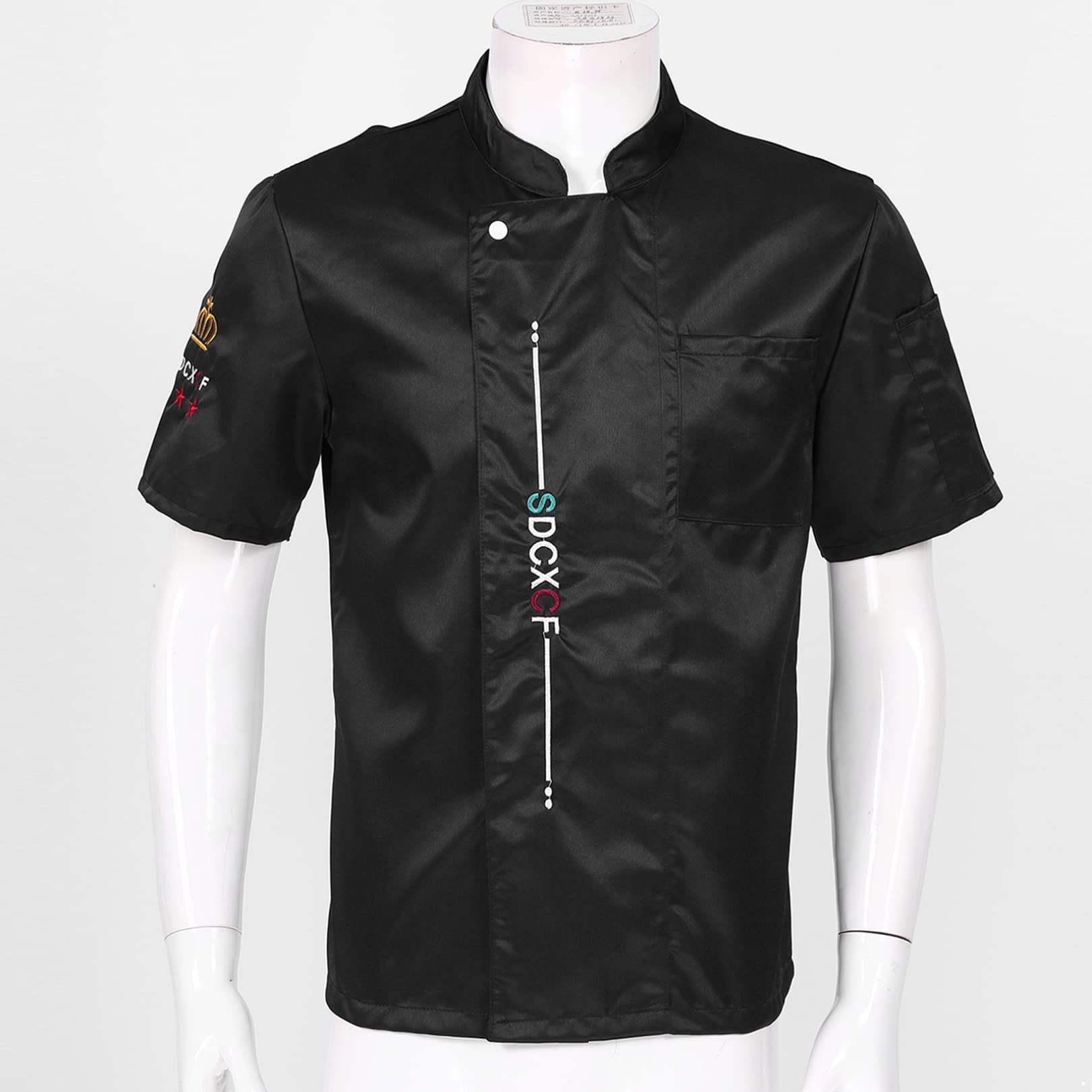 Easyforever Unisex Chef Jacket - Professional Letter Embroidery Cook Coat for Men & Women - Restaurant Kitchen Uniform Top with Breathable Fabric - Perfect for Cooking, Baking & Culinary School