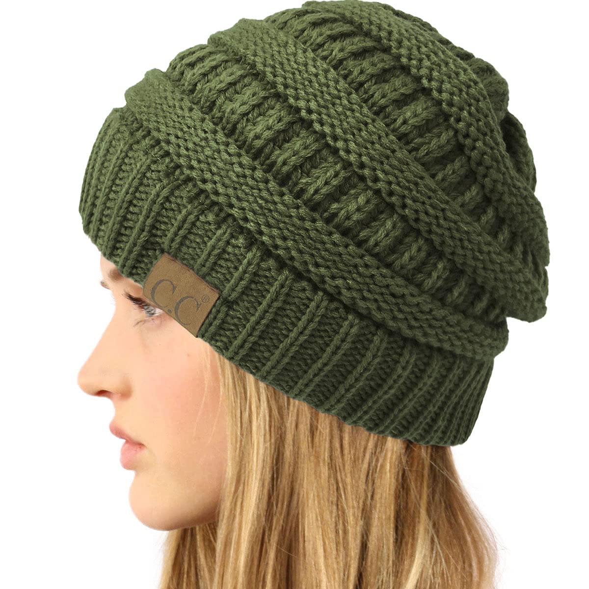 Trendy Chunky Cable Knit Beanie Hat for Women & Men - Soft Stretchy Winter & Fall Hat - Perfect for Skiing, Snowboarding & Outdoor Activities