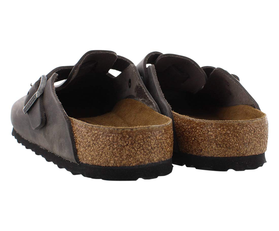 Birkenstock Boston SFB Iron Oil Leather Sandals - Size 38 (EU) | Comfortable & Durable Unisex Footwear for Walking, Travel & Casual Wear