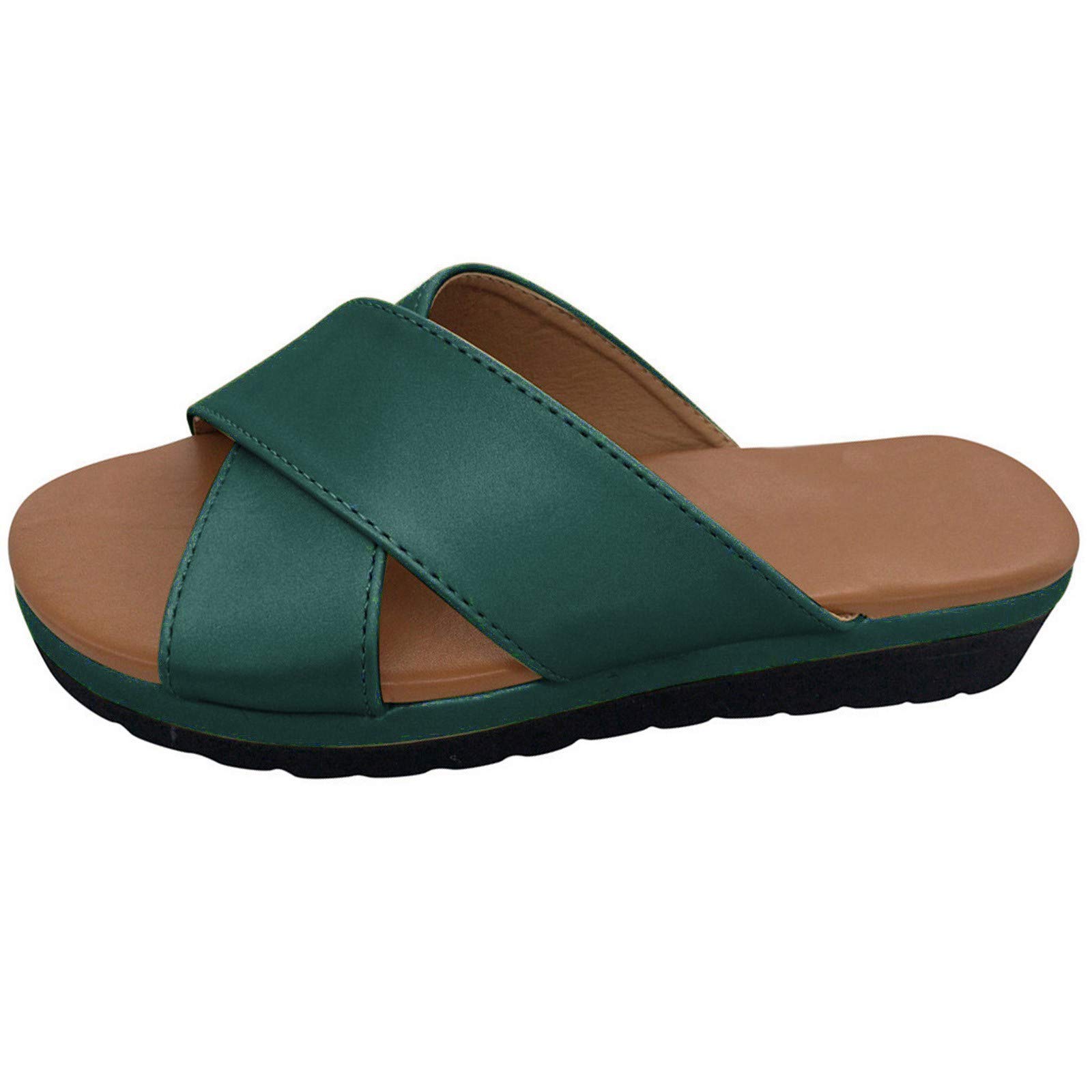 Women's Dressy Roman Sandals with Thick Beach Bottom - Comfortable Open-Toe Heels for Summer Outfits, Weddings & Beach Vacations