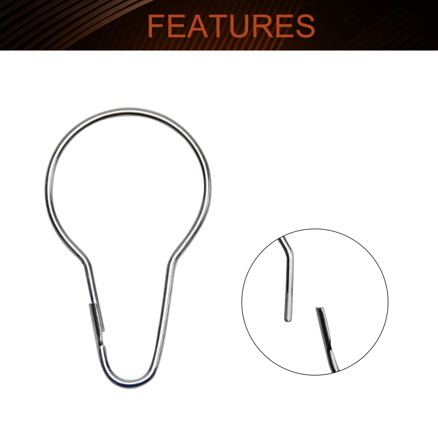 Premium MroMax Metal Shower Curtain Hooks - 10 Pack Rust-Resistant Bathroom Accessories for Shower Rods & Liners - Ideal for Home, Hotel, and Spa Bathroom Decor