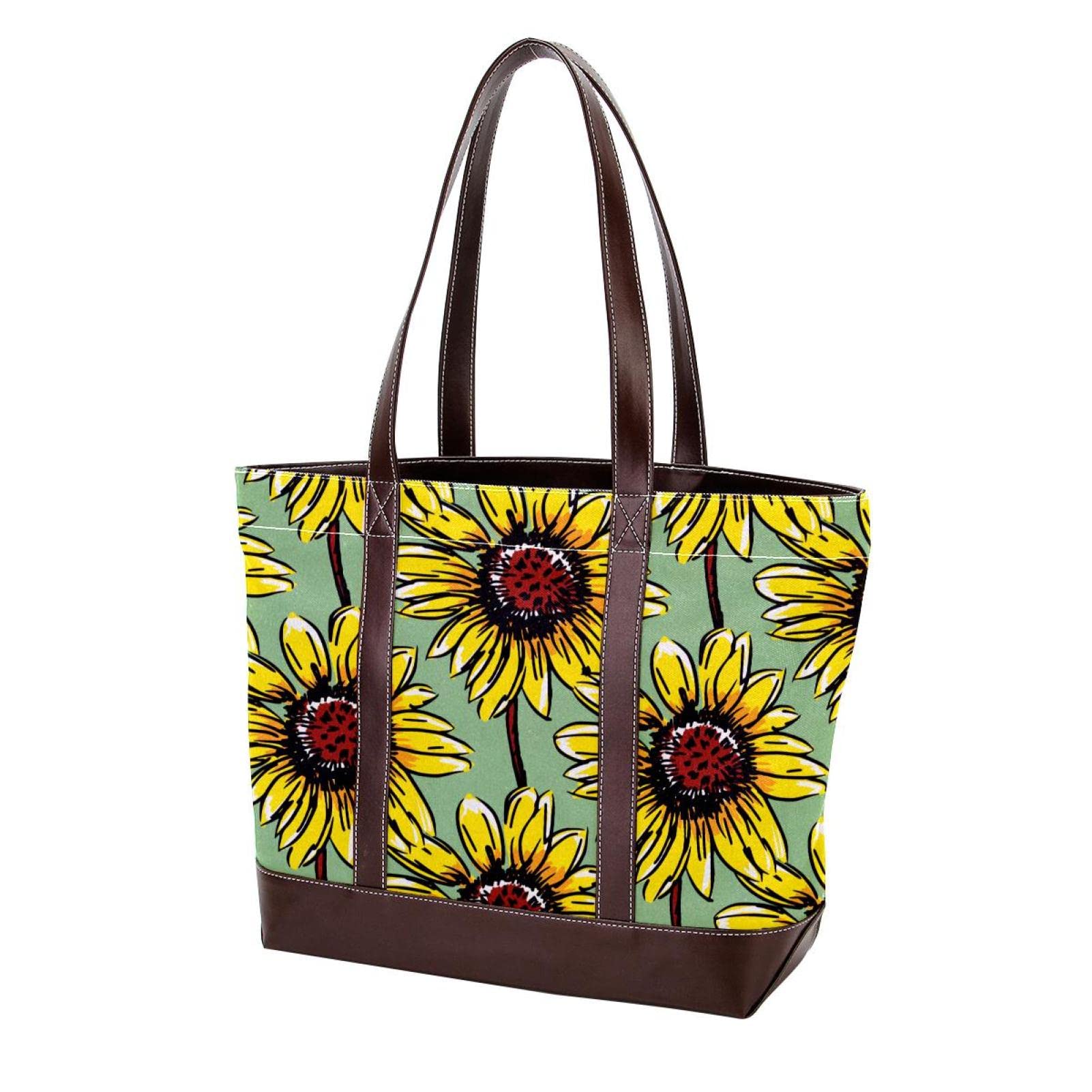Stylish Large Leather & Canvas Science Lab Tote Bags for Women - Top Handle Shoulder Satchel Hobo Purse - Perfect for Work, School & Travel
