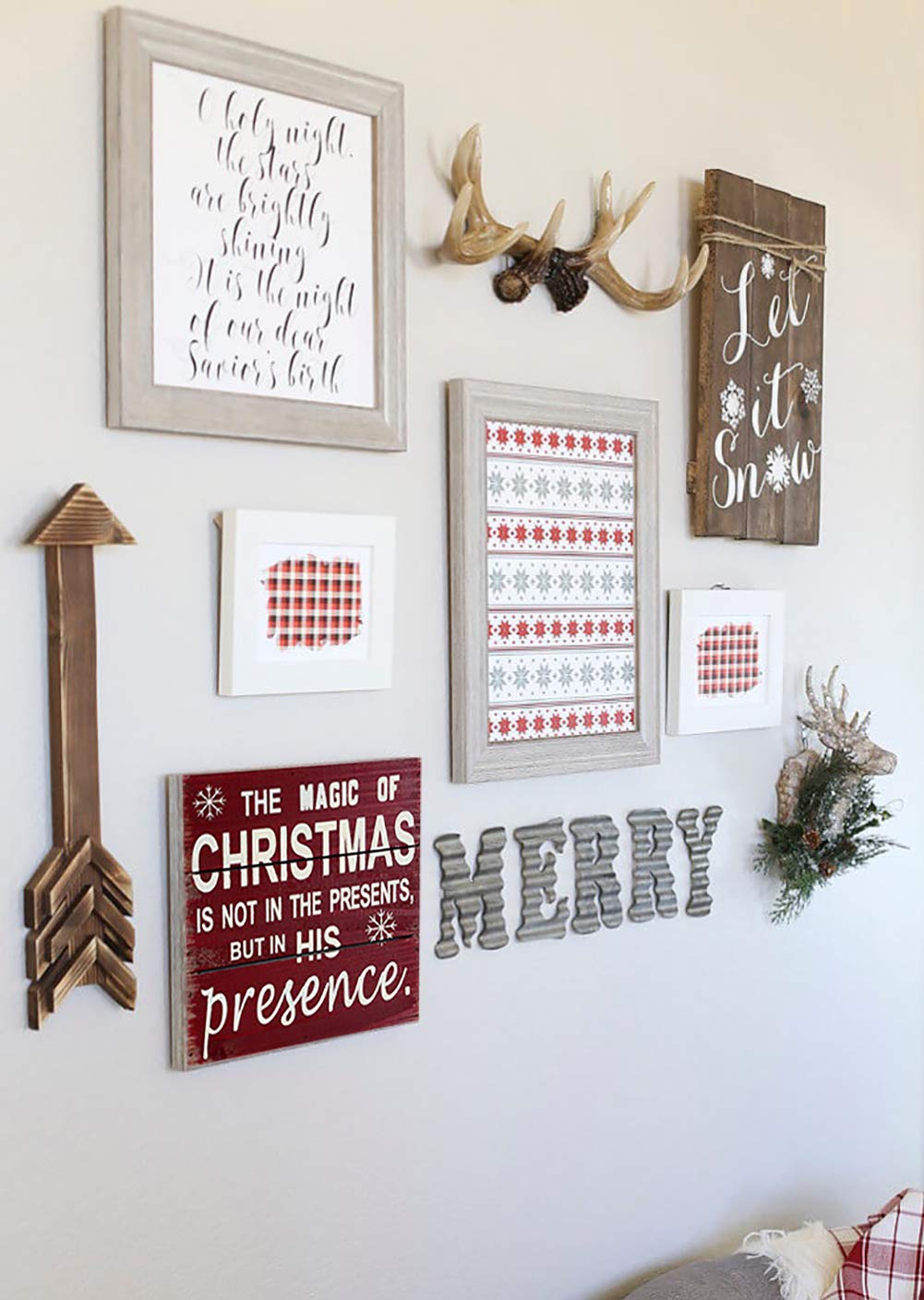 Rustic Christmas Wooden Wall Plaque - Holiday Decor for Home & Table