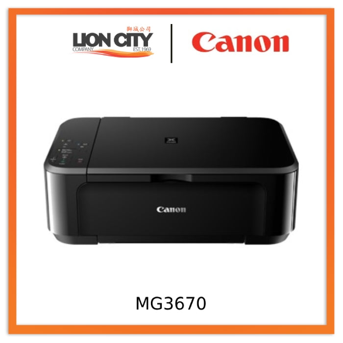 Canon MG3670 Wireless All-in-One Inkjet Printer with Scanner, Copier & Fax - Ideal for Home Office, School & Small Business Printing Needs