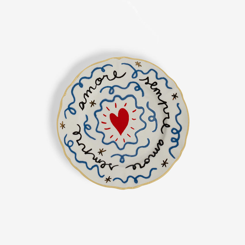 Bitossi Home Il Frutto Della Passione Little Heart Plate - Handmade Italian Ceramic Appetizer Plate for Cheese, Desserts & Charcuterie Boards - Perfect for Dinner Parties, Gifts & Home Decor