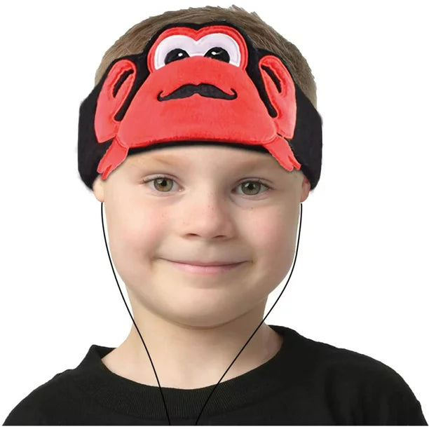 Contixo H1 Kids Fleece Headband Headphones - Crab Design Cozy Red - Wireless Bluetooth Headphones for Girls & Boys - Perfect for School, Travel & Winter Activities