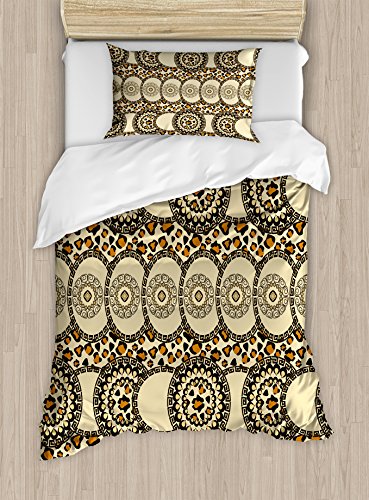 Dark Brown Cream Orange