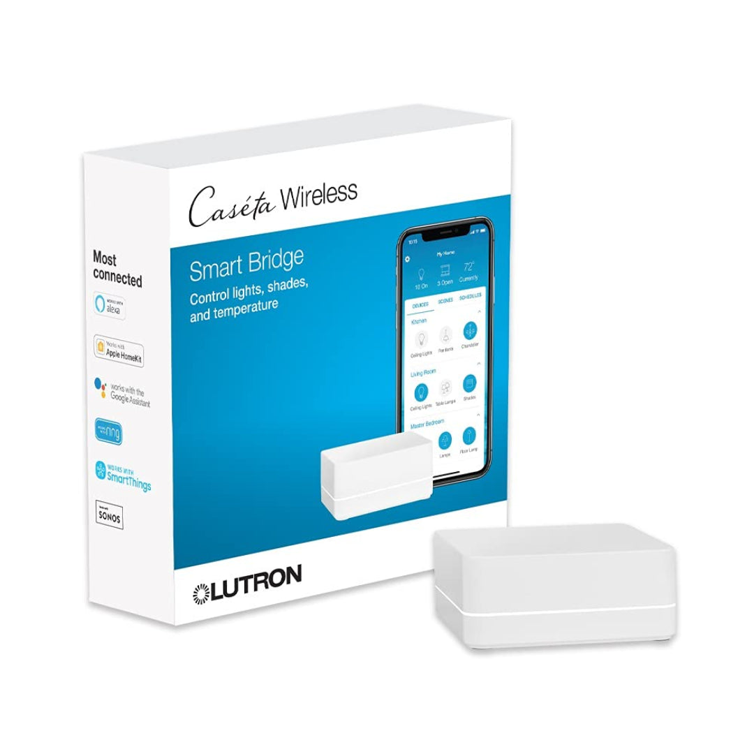 Lutron Caséta Smart Hub - Wireless Lighting Control System (L-BDG2-WH, White) | Smart Home Automation for Dimmers, Switches & Shades | Perfect for Living Room, Bedroom & Office
