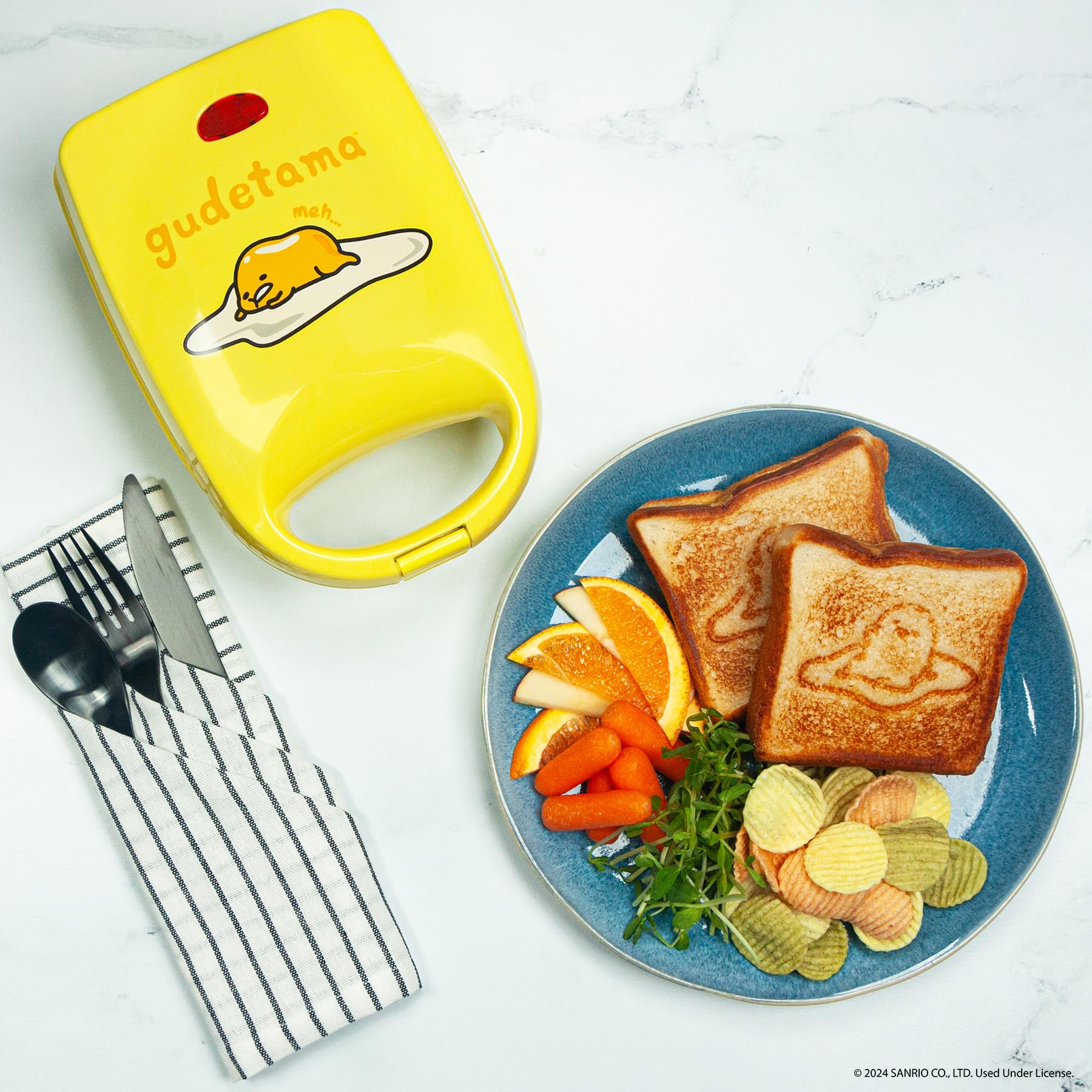 Sanrio Gudetama Sandwich Maker by Uncanny Brands - Cute & Fun Mini Kitchen Appliance for Breakfast, Snacks & Kids Meals