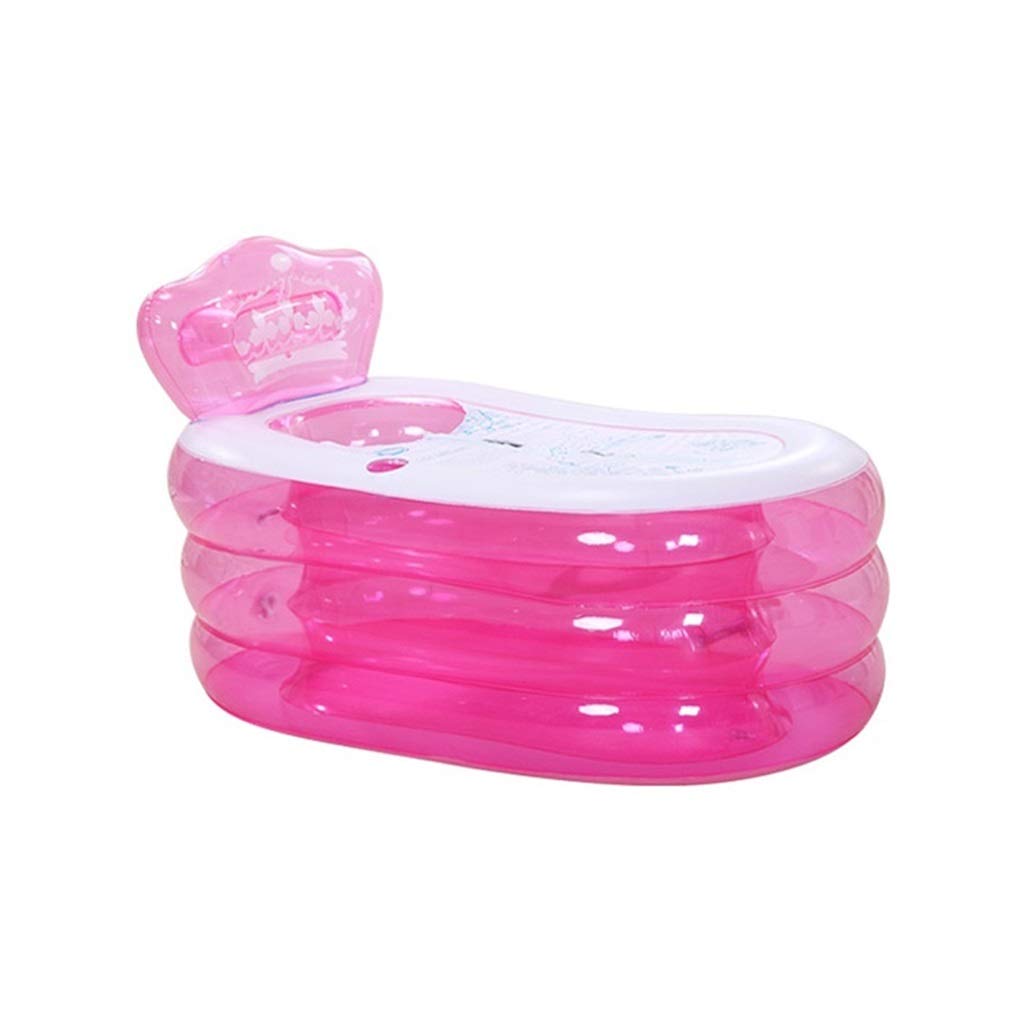 Inflatable Baby Bathtub for Newborns & Toddlers | Foldable Adult Bathtub for Home Use | 160cm Portable Swimming Pool for Kids & Adults (Pink) - Perfect for Bath Time, Spa Relaxation & Outdoor Water Play