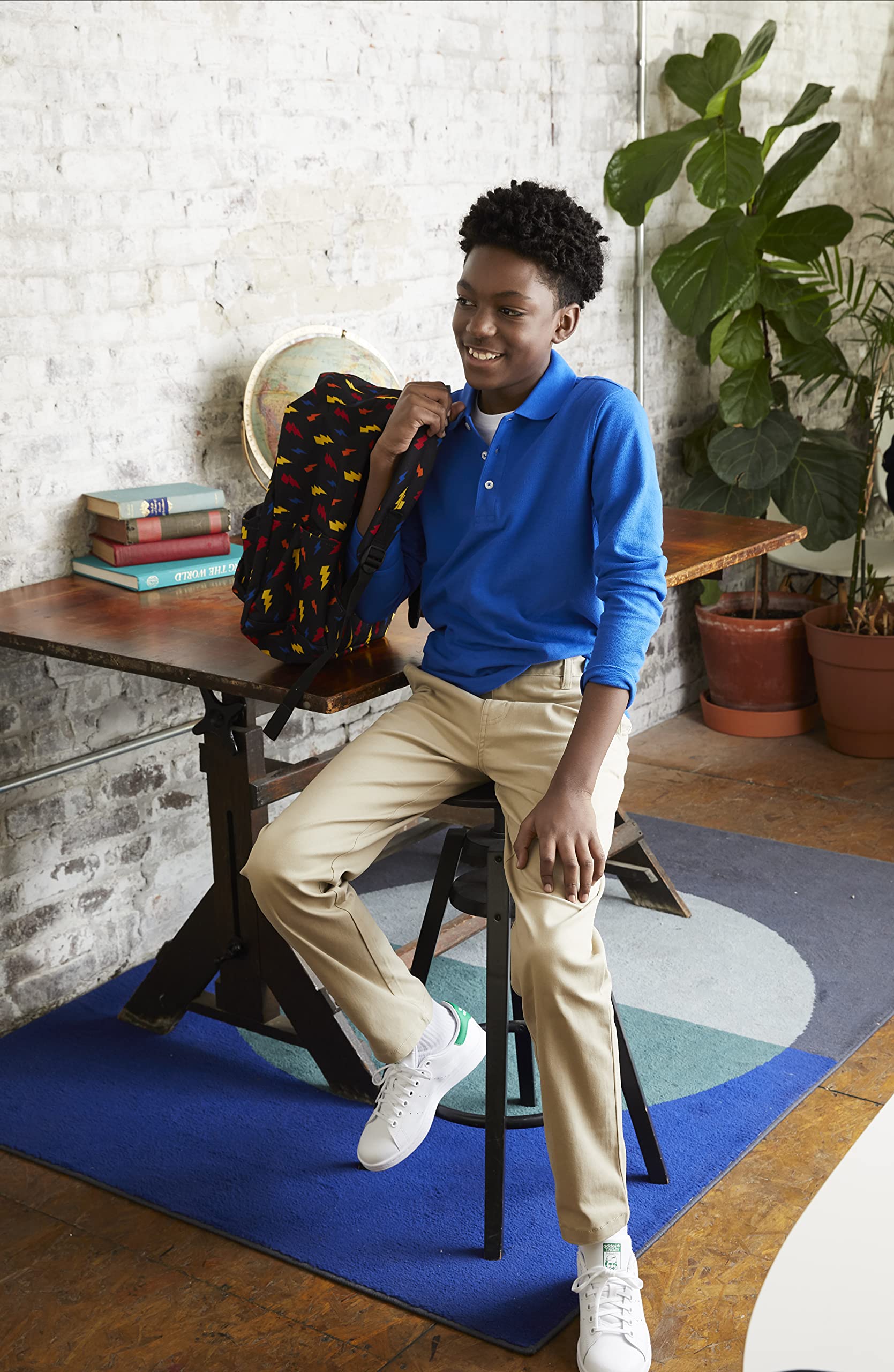 French Toast Boys' Adjustable Waist Straight Fit Stretch Twill Chino Pants - Comfortable School Uniform & Casual Wear for Kids