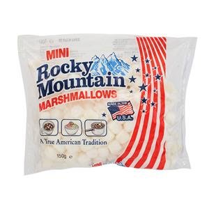 Rocky Mountain Mini Marshmallows 150g (Pack of 1) - Perfect for Hot Chocolate, Campfire S'mores & Baking Desserts