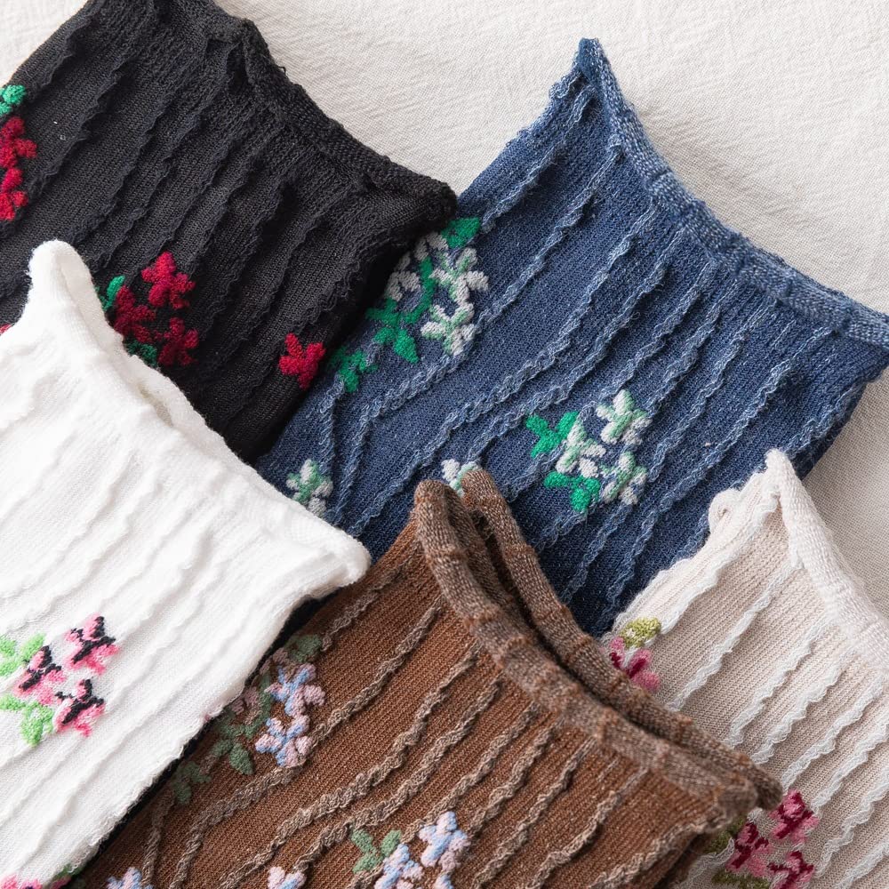 Nigeiyeme Women's 3-Pair Socks Set - Cute Japanese Fashion Crew Socks, Soft Warm Cotton Socks with Fun Designs - Perfect for Casual Wear, Cosplay, and Daily Comfort