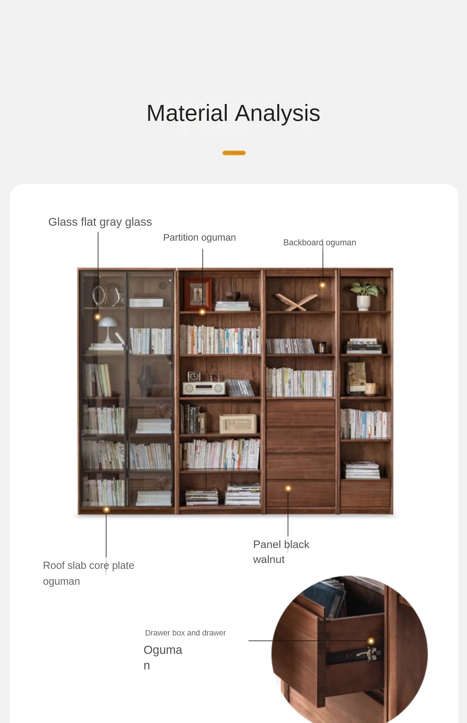 Black Walnut Solid Wood Bookcase - Free Standing Adjustable Bookshelf for Living Room, Office & Study | Modern Home Storage Furniture