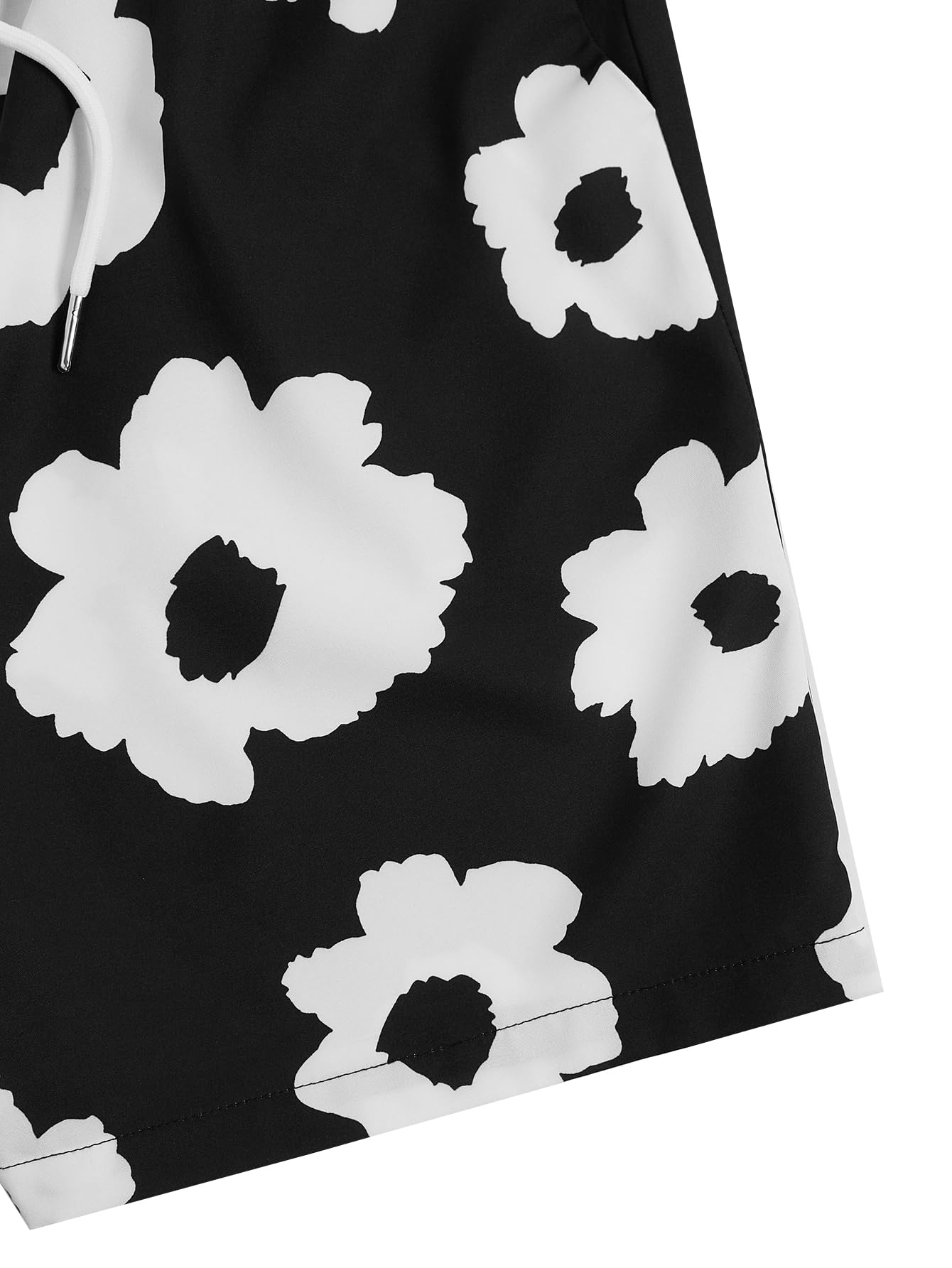 SOLY HUX Men's Floral Print High Waist Drawstring Shorts with Pockets - Casual Summer Beach Shorts for Outdoor Activities, Gym, and Vacation