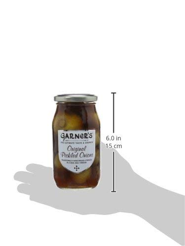Garner's Pickled Onions 454g (16oz) - Crunchy Sweet & Tangy Cocktail Onions for Martinis, Salads & Charcuterie Boards - Premium Pickled Vegetables for Gifts & Gourmet Cooking