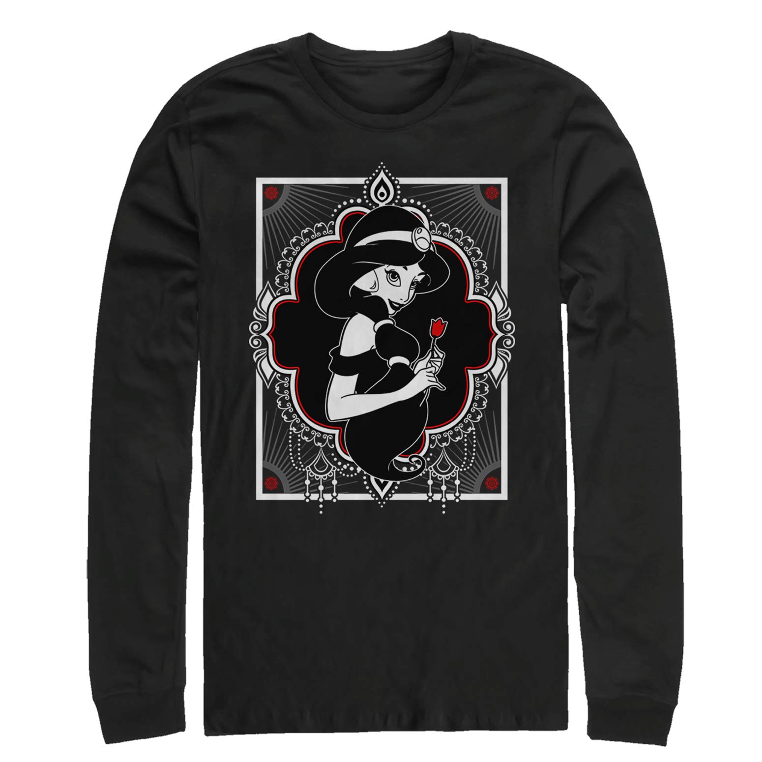 Men's Aladdin Jasmine Rose Long Sleeve Shirt - Disney Inspired Vintage Graphic Tee for Cosplay, Halloween & Casual Wear