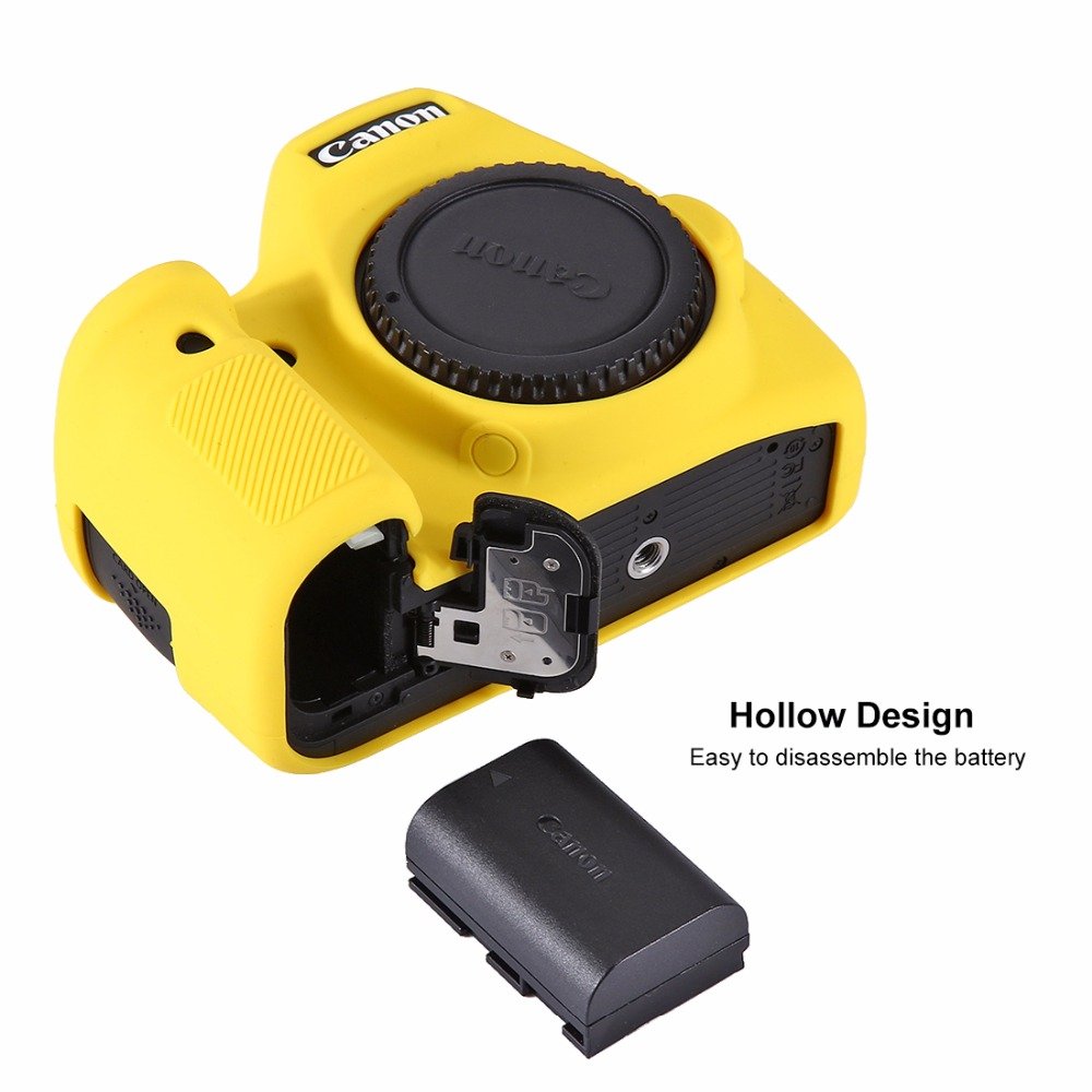 Professional Waterproof Silicone Camera Case for Canon EOS 6D DSLR - Shockproof Protective Cover with Non-Slip Grip (Yellow) - Perfect for Outdoor Photography, Travel & Adventure Shooting