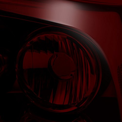 AKKON Black Halo LED Projector Headlights & Dark Red Smoked Tail Lights Combo for 2006-2008 Dodge Charger - 4Pcs Set for Enhanced Night Visibility and Aggressive Style