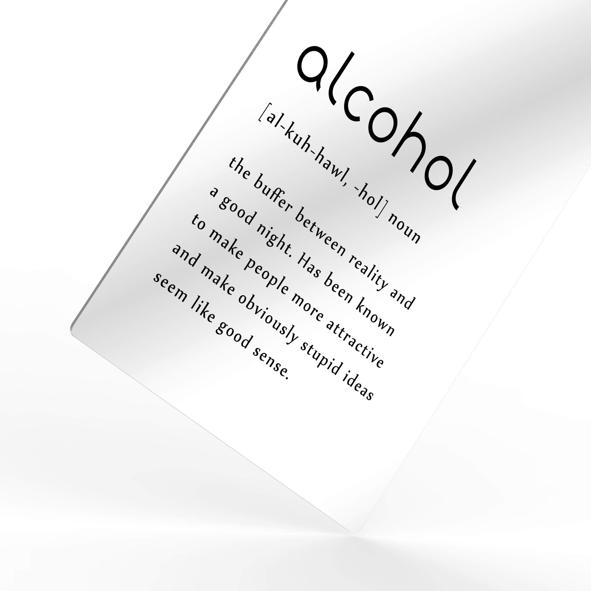 HB Art Design Noun Dictionary Alcohol Definition Metal Print Wall Art - 40x30 Inch Funny Quote Sign for Office, Farmhouse, Bathroom, Kitchen, Bedroom & Living Room Decor | Perfect Gift for Home & Bar Accessories