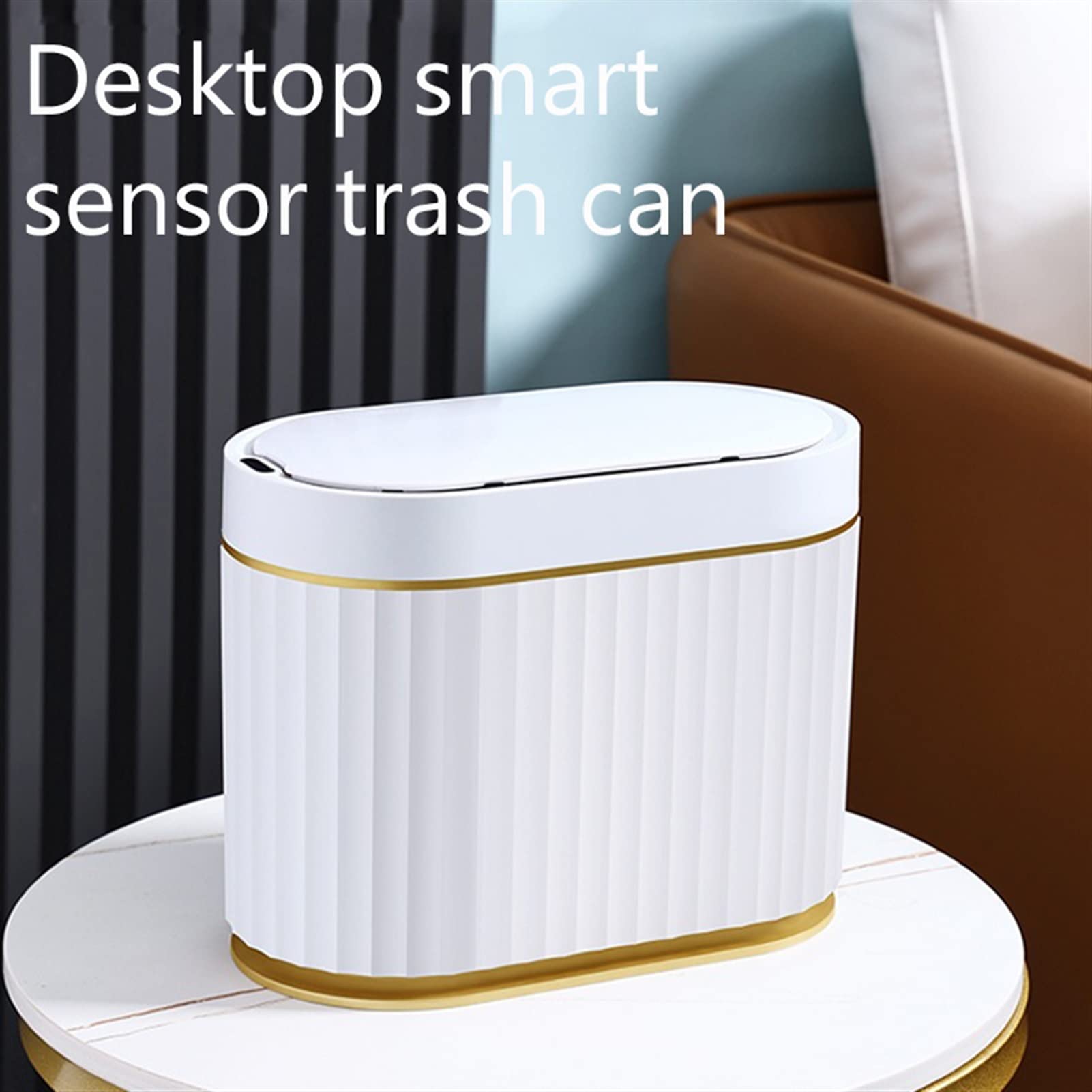 Smart Sensor Compost Bin - 4L Mini Automatic Trash Can with Step Pedal for Kitchen, Office, Desk | Eco-Friendly Waste Basket for Organic Recycling & Small Space Living
