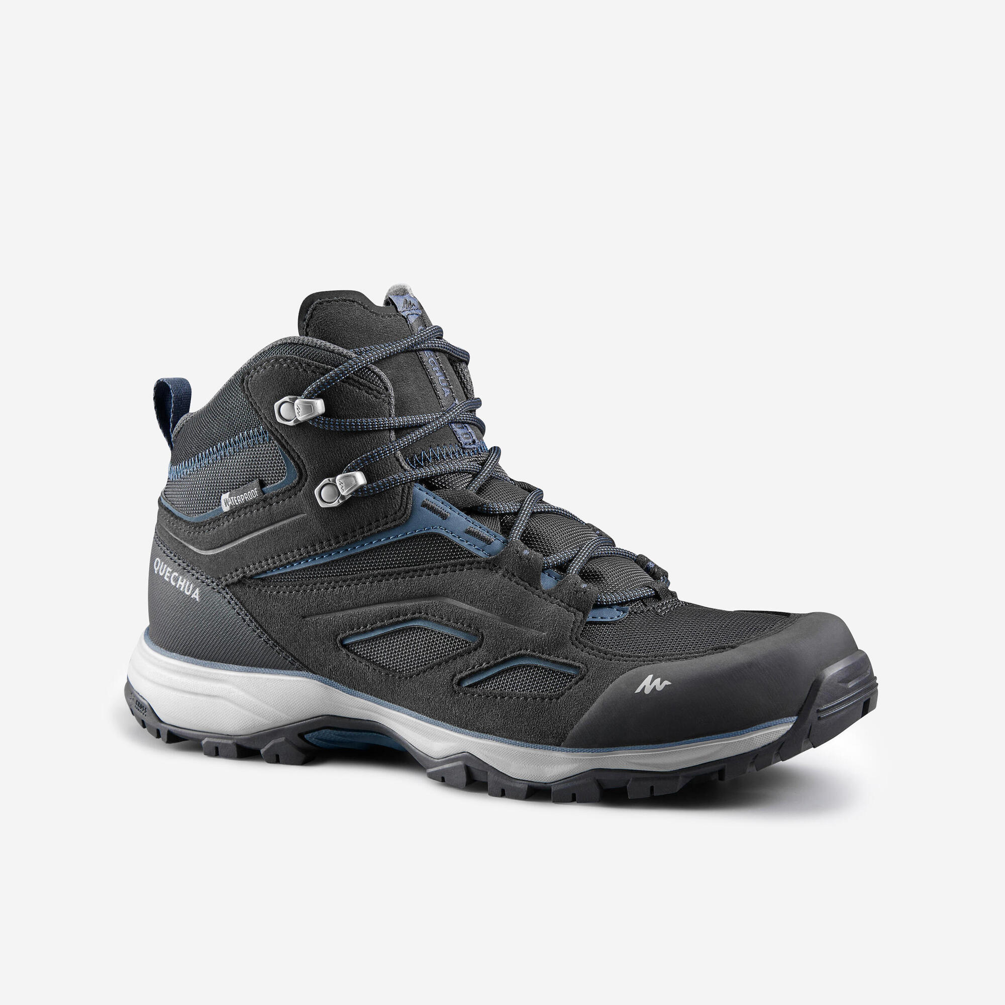 Quechua Men's MH100 Waterproof Mid Hiking Boots - Lightweight Outdoor Trekking Shoes for Men - Perfect for Mountain Climbing, Trail Walking & Camping Adventures