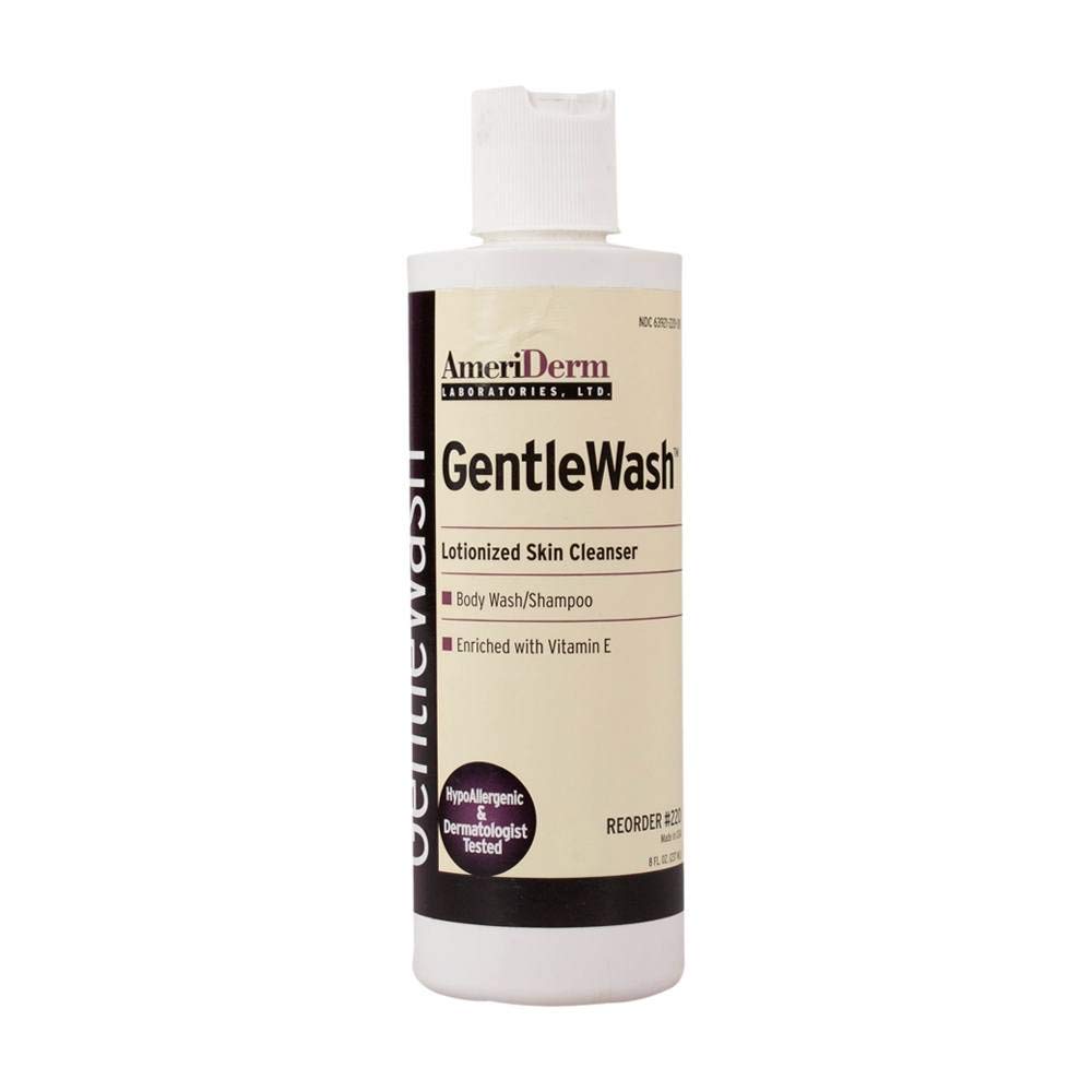 GentleWash 2-in-1 Body Wash & Shampoo - 8oz Bottle for Sensitive Skin - Sulfate-Free, Hypoallergenic Cleanser for Adults & Kids - Perfect for Travel, Gym & Daily Shower Routine
