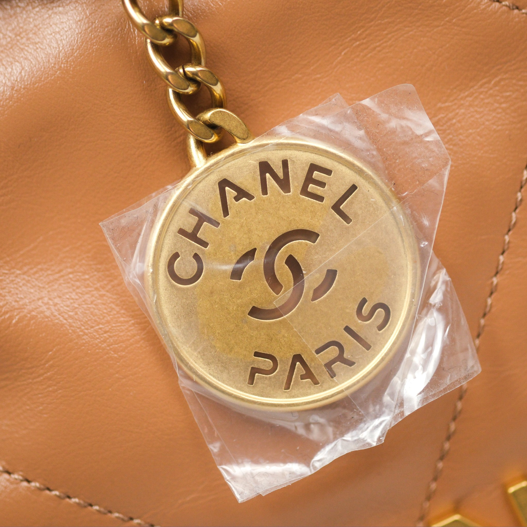 Chanel 22 Mini Bag in Caramel Crumpled Calfskin Leather - Luxury Crossbody Purse for Women, Perfect for Date Night & Evening Events