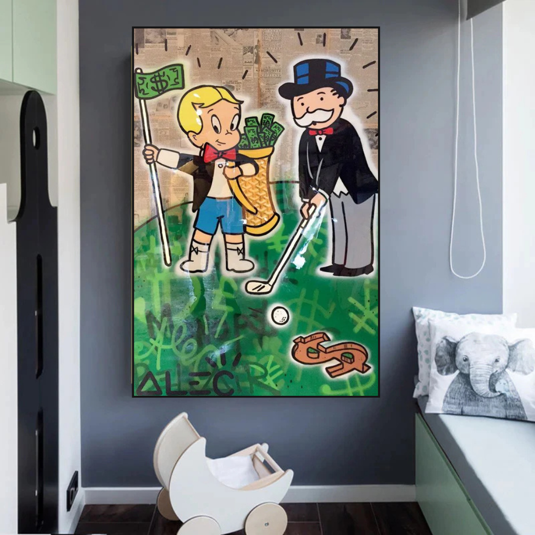 Alec Monopoly Go Yard Golf Canvas Print - Modern Wall Art for Home, Office & Game Room Decor