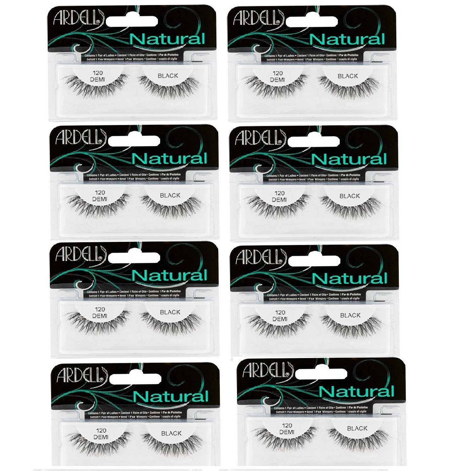 Ardell Fashion Lashes Natural Strip Lashes - Black (Pack of 8) | Cruelty-Free False Eyelashes for Everyday Wear & Special Occasions | Perfect for Weddings, Parties & Date Nights