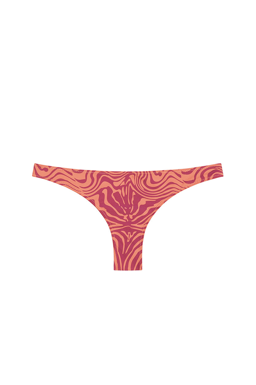 Women's Low-Rise Bikini Bottom in Le Tigre Coral Print - Perfect for Beach Vacations, Pool Parties & Summer Getaways