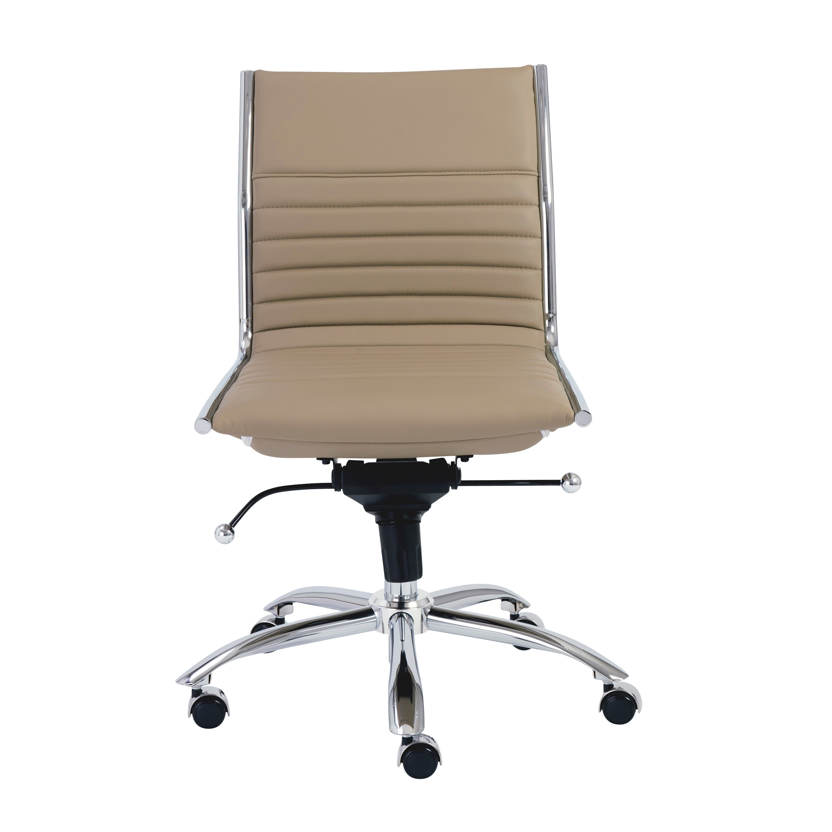Euro Style Dirk Low Back Office Chair - Armless Ergonomic Design with Chrome Steel Base for Home, Office & Workspace Comfort