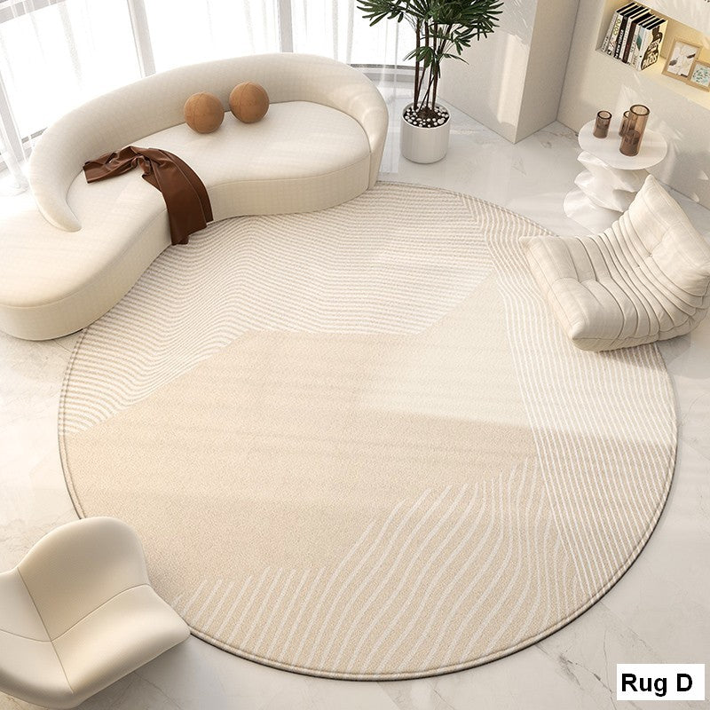 Modern Geometric Round Area Rugs - Non-Slip Circular Rug for Dining Room, Bedroom & Living Room - Boho Chic Home Decor Accent for Under Chairs, Coffee Tables & Floor Covering