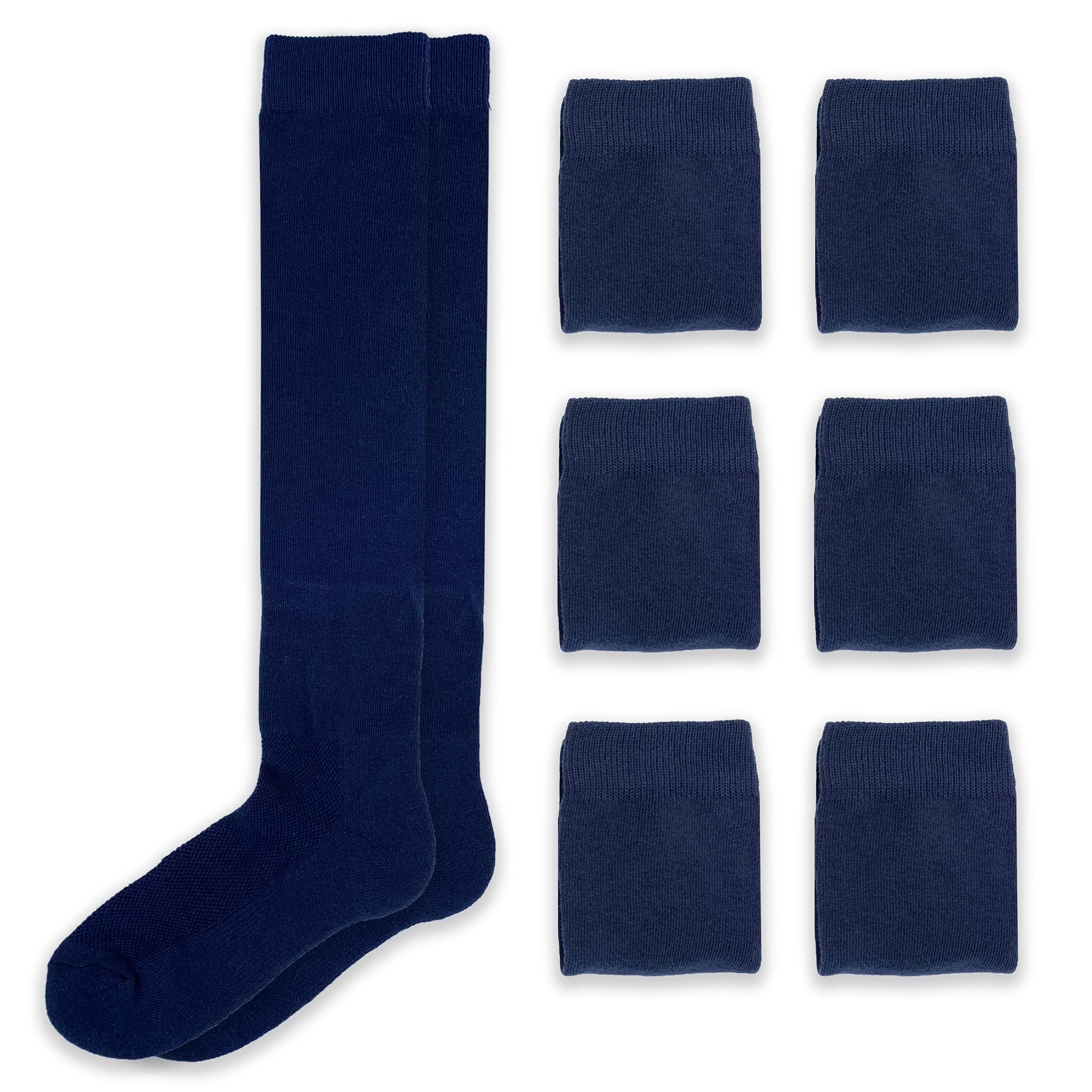 Solid Color Multi Sports Knee High Socks for Soccer, Baseball, Softball, Football - Breathable Athletic Socks for Men & Women - Perfect for Training, Games and Team Sports