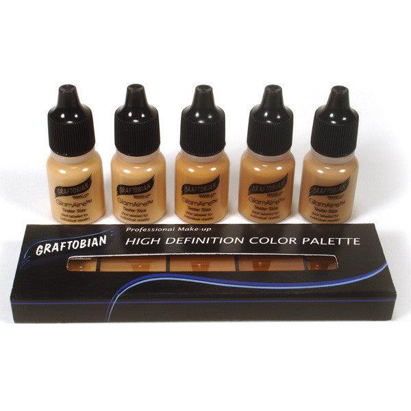 Graftobian HD Airbrush SAMPLE Packs - Professional Makeup Foundation Set for Flawless Coverage - Perfect for Bridal, Cosplay & Special FX Makeup Artists