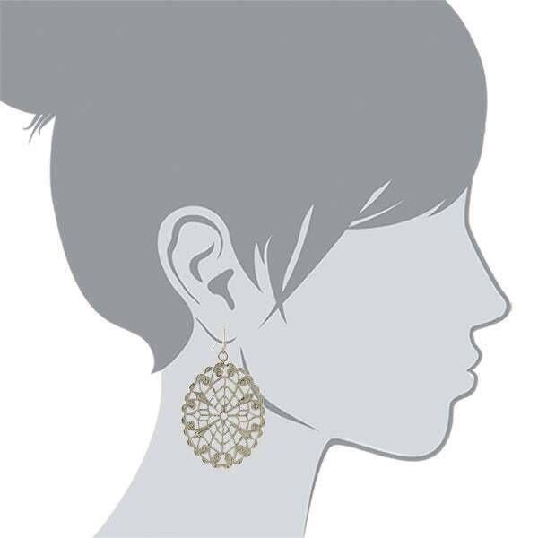 1928 Jewelry Intricate Oval Filigree Drop Earrings - Vintage Style Dangle Earrings for Women, Perfect for Weddings, Parties & Special Occasions